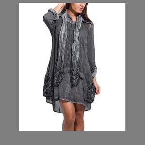 100% linen gray dress